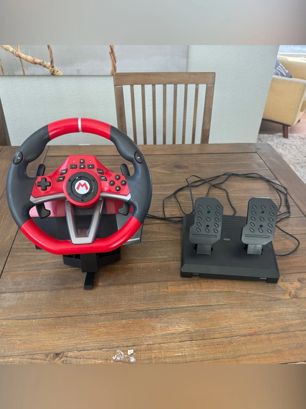 Nintendo Red and Black Mario Racing Wheel with Pedals